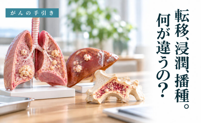 肺と肝臓と骨の模型。がんの転移・浸潤・播種の違いを説明する記事